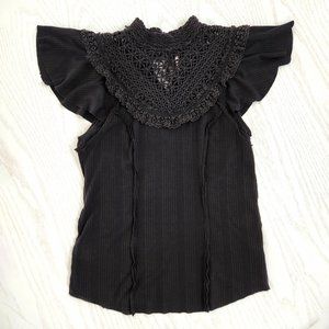 Free People | Flutter Sleeve Crochet Top